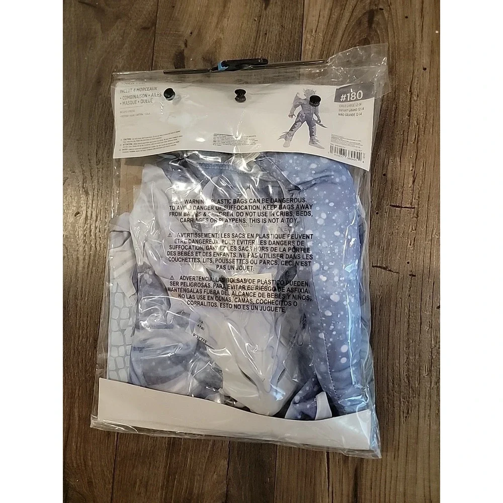 Ghostly Ice Frost Dragon Warrior Blue White Halloween Skeletal Costume Mask L - Picture 7 of 7